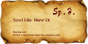 Szollás Henrik névjegykártya